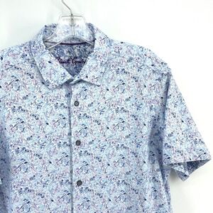 Robert Graham Classic Fit Short Sleeve Cocktail Drink AOP Print Shirt Mens L